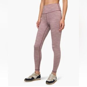 LULULEMON Wunder Under High Rise Tight 28" Luxtreme Purple Striped Sz 8